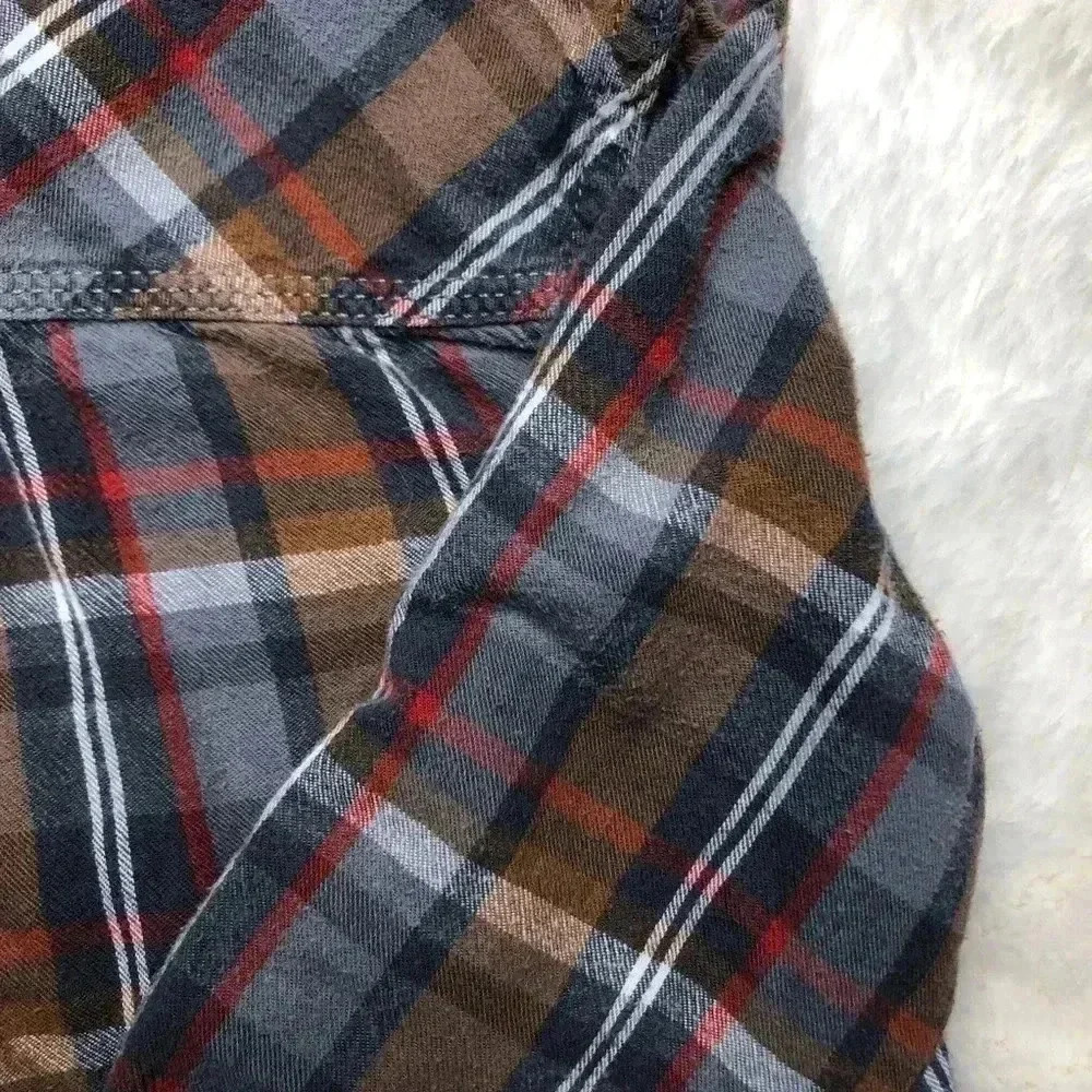 OshKosh Brown/Grey Plaid Button Up Shirt  Size 3T - Picture 12 of 16